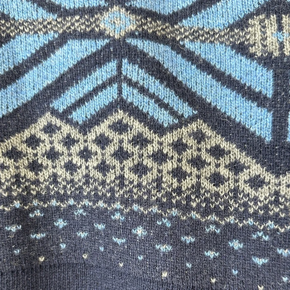 United by Blue Recycled Wool Blend Men's Blue Patterned Fair Isle Sweater